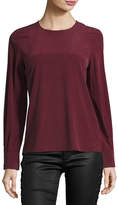 Thumbnail for your product : AG Jeans Long-Sleeve Silk Blouse, Wine