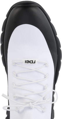 Fendi White Hi Top Knitted Sneakers