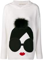 Thumbnail for your product : Alice + Olivia pompom detail hooded sweater