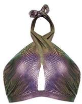Thumbnail for your product : New Look Purple Snakeskin Texture Bikini Top