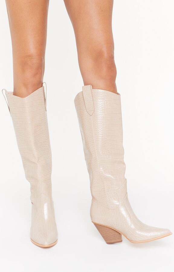 faux crocodile booties