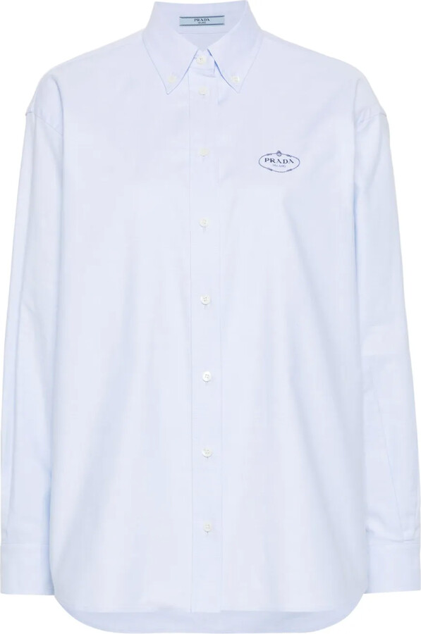 Prada Women's Blue Tops | ShopStyle