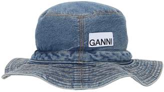 Ganni Cotton Denim Bucket Hat