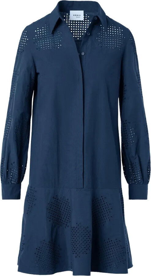 Akris Punto Embroidered Short Dress