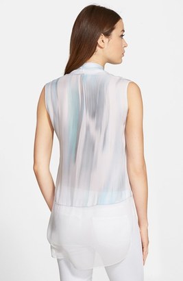Elie Tahari 'Hayden' Print Sleeveless Silk Blouse