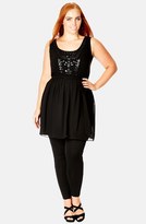 Thumbnail for your product : City Chic Floral Embellished Fit & Flare Tunic (Plus Size)