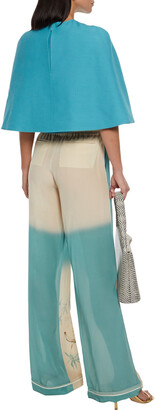 Valentino Printed Dégradé Silk Crepe De Chine Wide-leg Pants