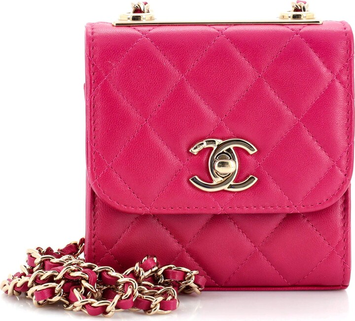 CHANEL Pre-Owned 2017 CC Chevron-quilted clutch bag - Pink