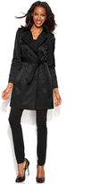 Thumbnail for your product : Tahari Ruffle-Trim Belted Trench Coat