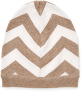 Thumbnail for your product : Qi Chevron Cashmere Beanie