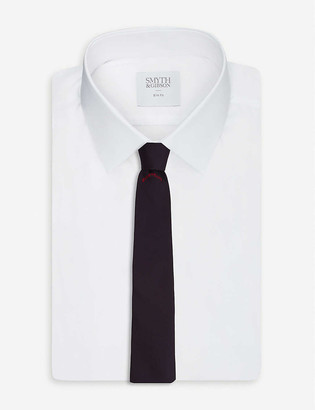 Givenchy Brand-embroidered ribbed-weave silk tie