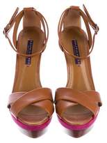 Thumbnail for your product : Ralph Lauren Collection Leather Platform Sandals
