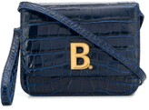 Thumbnail for your product : Balenciaga Logo Plaque Crocodile Effect Crossbody Bag