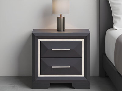 Red Barrel Studio Lemvig Black Nightstand