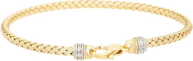 Meshmerise 0.06 Ct. Tw. Diamond 18K Gold Over Silver Bangle Bracelet