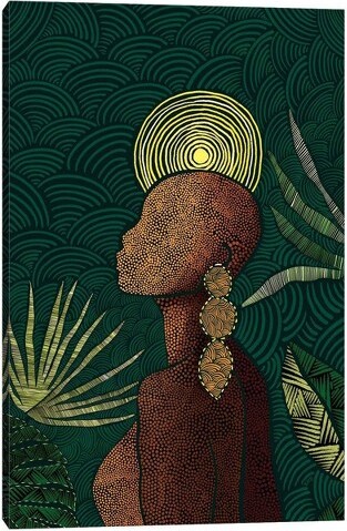 48"x32"x1.5"Vea(Teal)byBriaNicoleUnframedWallCanvas-iCanvas:ModernStyle,BotanicalDigitalArt