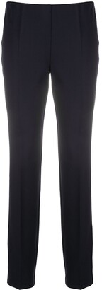 high waisted slim fit black trousers