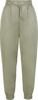 Thumbnail for your product : 8 By YOOX Faux Leather High-waist Jogger Pants Pants Sage Green