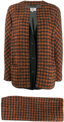 Valentino Pre Owned 1980's checked skirt suit Valentino Pre Owned 1980's checked skirt suit