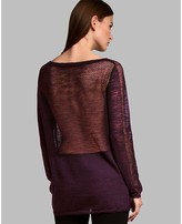 Thumbnail for your product : Halston Top - Boat Neck Mesh Stitch Detail