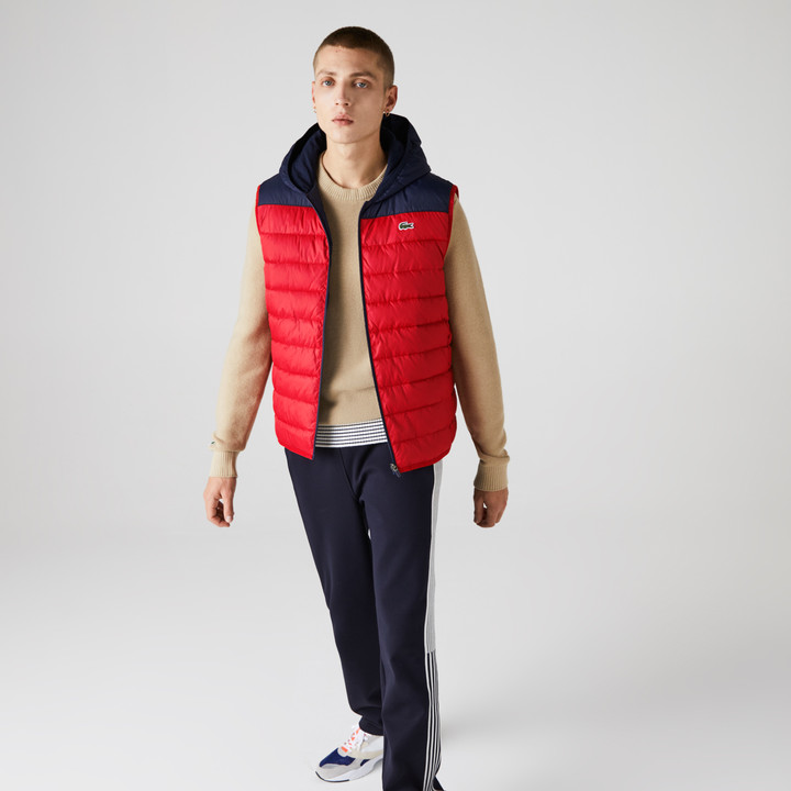 Lacoste Men's SPORT Hooded WaterResistant Ripstop Quilted Vest ShopStyle Jackets