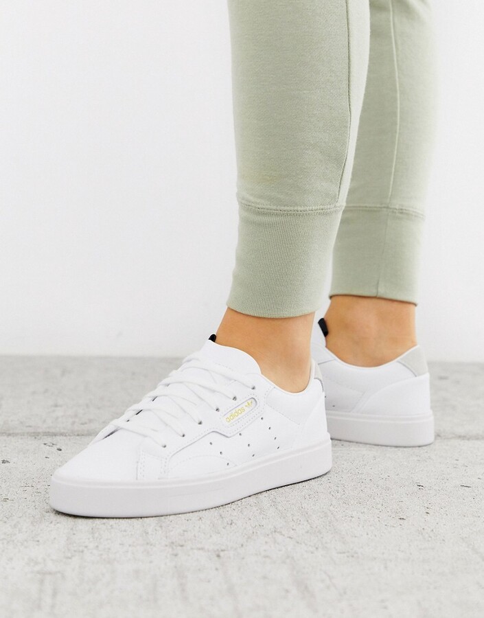 adidas Sleek sneakers in white - ShopStyle