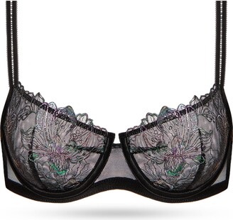 Deyllo Women's Sexy Lace Unlined See Through Underwire Demi Mesh