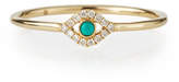 Thumbnail for your product : Sydney Evan Single Turquoise Cabochon Evil Eye Ring w/Diamonds