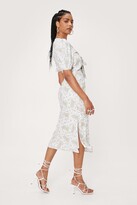 Thumbnail for your product : Nasty Gal Womens Paisley Tie Front Midi Tea Dress - Green - 4