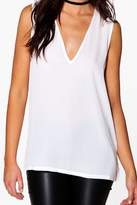 Thumbnail for your product : boohoo Deep V Neck Woven Vest