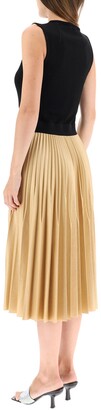 Givenchy TWO-TONE PLEATED DRESS 38 Black,Beige