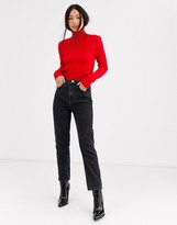 Thumbnail for your product : ASOS deflected rib high neck knit