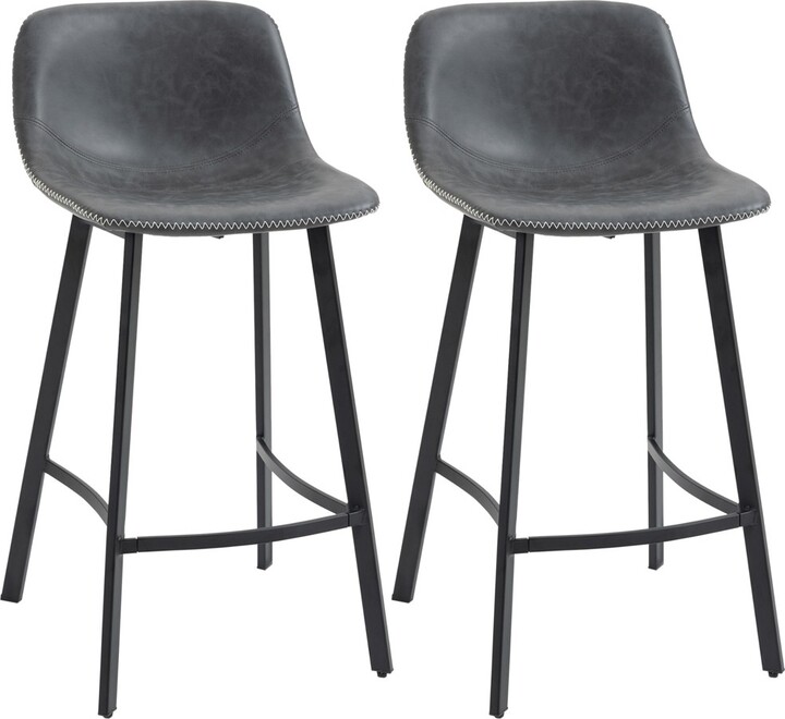 27.25" Counter Height Bar Stools Set of 2, Industrial Kitchen