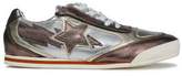 Thumbnail for your product : Just Cavalli Paneled Metallic Leather Sneakers
