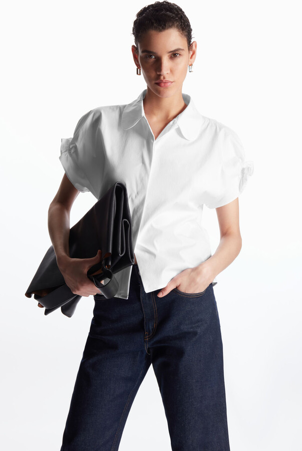 COS - COS コス 半袖ブラウス SMOCKED SHORT-SLEEVE SHIRT SMOCKED SHORT-SLEEVE SHIRT スモック半袖シャツ｜COS コス 公式