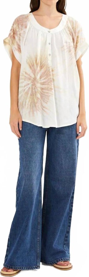 Rabens Saloner Jolin Cartwheel Blouse In Seashell