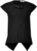 Thumbnail for your product : Jil Sander Taffeta Top with Embellished Collar