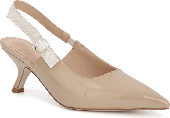 Tiffany & Fred Paris Patent Slingback Kitten Heel Pump