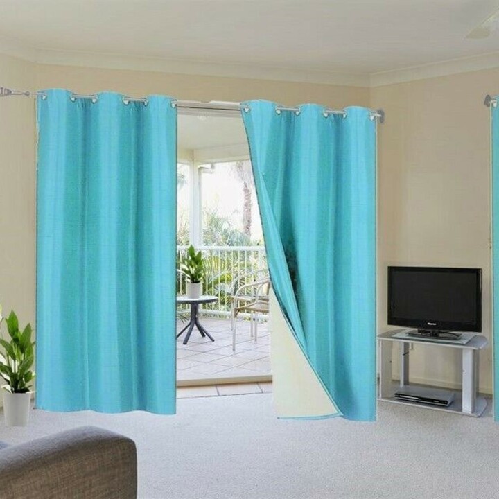 Kess InHouse Trebam Nauticki Blue Aqua Decorative Set 30 x 84 Sheer Curtains 
