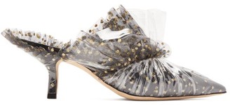 Midnight 00 Antoinette Polka-dot Tulle & Pvc Mules - Womens - Black Gold