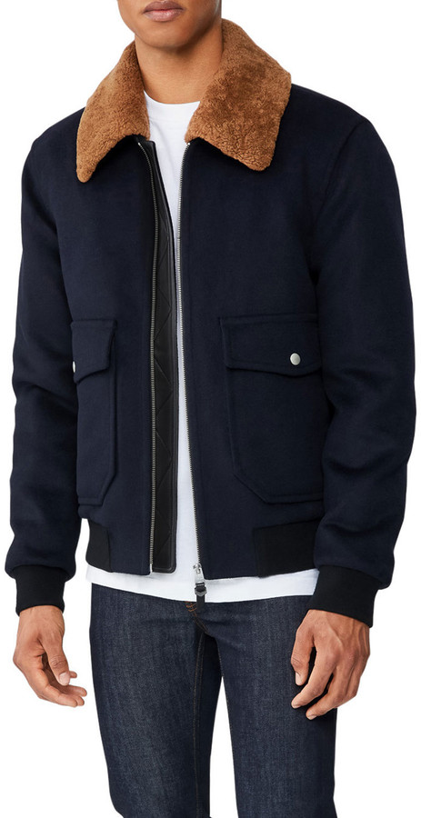 jacket with wool collar