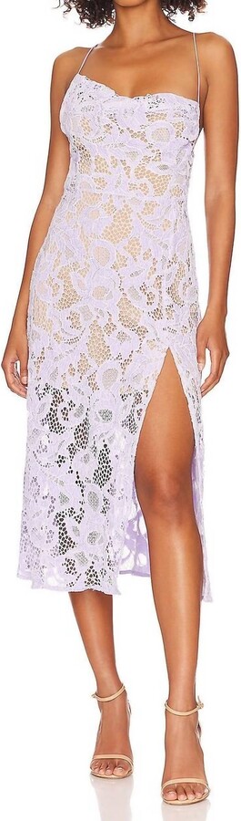 For Love & Lemons Rosemary Midi Dress In Purple