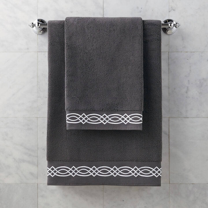 Frontgate Ladder Stitch Bath Towels In Carbon