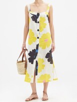 Thumbnail for your product : CALA DE LA CRUZ Tamara Floral-print Linen Midi Dress