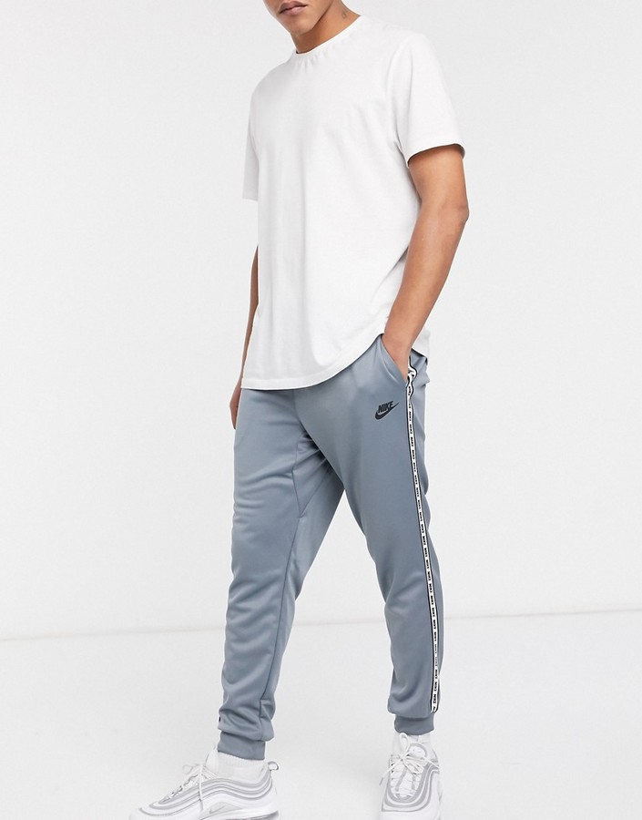 nike logo taping cuffed joggers