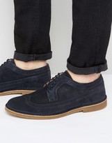 Thumbnail for your product : Selected Royce Suede Brogue Shoes