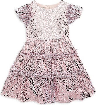 Pippa & Julie Girls' Leopard Sequin Ruffle Skirt Dress - Baby