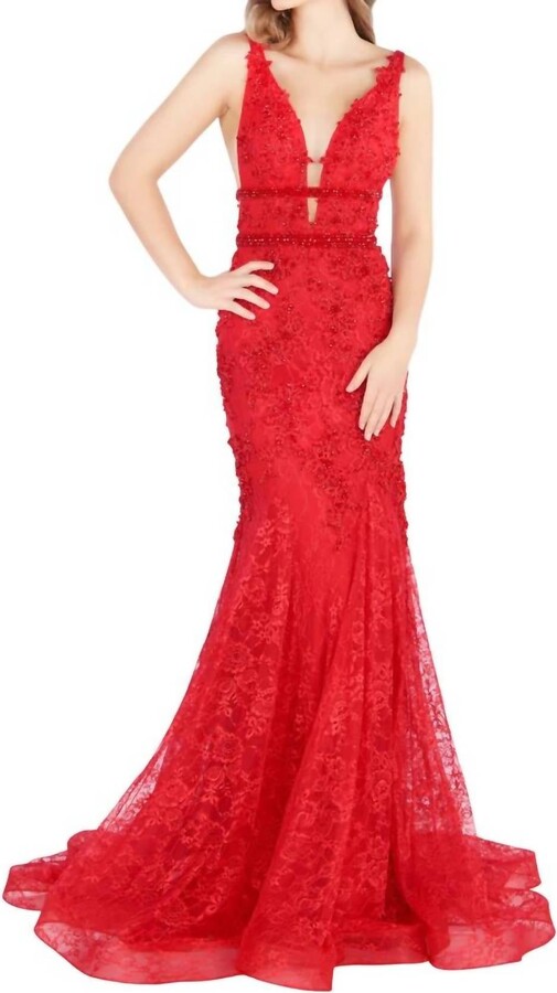 Long Mermaid Long Dress In Red