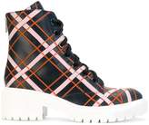 Thumbnail for your product : Kenzo plaid lace-up boots