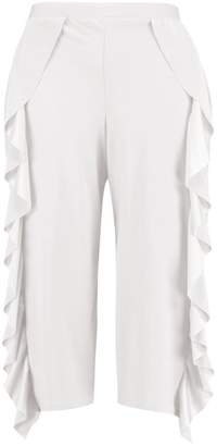 boohoo Plus Kelly Crepe Frill Detail Culotte Trouser